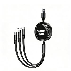 Cable de Carga USB Retráctil Portátil 3 en 1 al por Mayor, Cable USB C para iPhone, Micro B, C - Product Image 1
