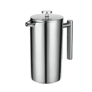 304 Stainless Steel French Presses French Filter Hand Made Coffee Maker Appliance Double-Layer Filter Insulation Pot Supporting