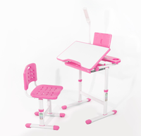 Ensemble de table inclinable multifonctionnelle réglable en hauteur, bureau pour enfants avec lampe et porte-livres pour enfants et adolescents