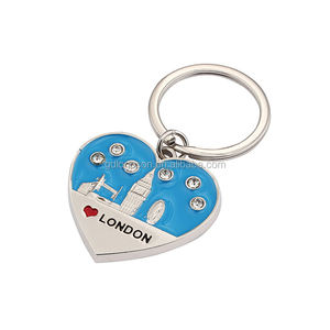 Porte-clés souvenir en métal émaillé en forme de cœur avec la silhouette de la ville de Boston, vente chaude, cadeau touristique américain - Product Image 3