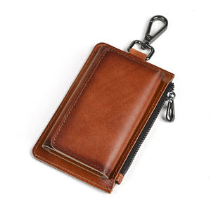 Ando Bag - Cartera para llaves de cuero genuino, monedero vintage con cremallera, tarjetero con ganchos para llaves para hombres y mujeres - Product Image 5