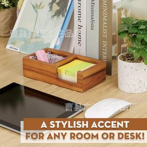 Wooden Office Organizer Rectangle Desktop Storage Box <b>Solid</b> <b>Wood</b> <b>Desk</b> Tray For Meeting Room Home Office Classroom Use - Product Image 3