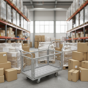 Özelleştirilmiş Taşıma Düz Paket Katlanabilir El Arabaları ve El Arabası Tipi Kamyonlar Kafesli El Arabası İtme Arabası - Product Image 1