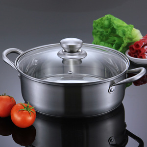 Casserole en acier inoxydable 304 4,1L-6L avec couvercle compatible induction pour usage domestique - Product Image 1