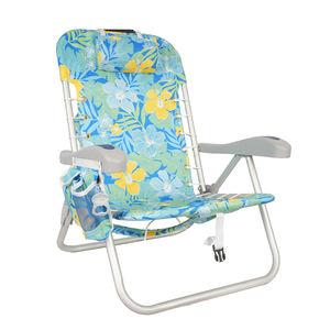 Kursi Pantai Lipat Aluminium 5-Posisi Portabel Grosir Kejie, Furnitur Kain Luar Ruangan dengan Sandaran Tangan Tali Serut, Model Ransel untuk Pantai - Product Image 3