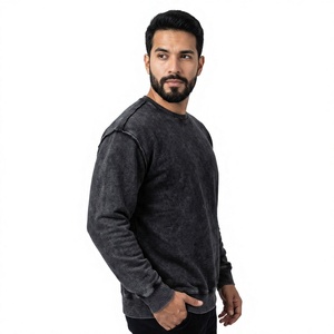Sweat-shirts élégants pour hommes, effet délavé, finition de qualité supérieure, pulls vierges, sweat-shirts à col rond de qualité supérieure, épais, en vente - Product Image 4