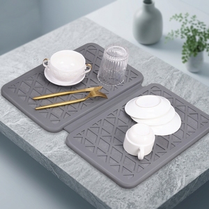 Alfombrilla absorbente plegable de diatomeas para secado rápido de cocina, soporte grande para esponjas y estante para fregadero - Product Image 1