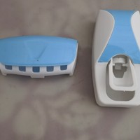 Soporte de pared familiar antipolvo para pasta de dientes, dispensador de 5 ranuras para cepillos de dientes, exprimidor automático de pasta de dientes, juego de soporte. ¡Gran oferta!
