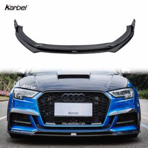 Karbel KB ขอบกันชนหน้าสำหรับรถ <span class=keywords><strong>Audi</strong></span> S3 <span class=keywords><strong>A3</strong></span> <span class=keywords><strong>Sline</strong></span> 2017-2019 <span class=keywords><strong>2018</strong></span>ผลิตตามสั่งแบบแห้งคาร์บอนไฟเบอร์ - Product Image 1