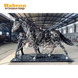 Gran Escultura <span class=keywords><strong>de</strong></span> Caballo Industrial Vintage con Engranajes, Escultura <span class=keywords><strong>de</strong></span> Animal <span class=keywords><strong>de</strong></span> Tamaño Real <span class=keywords><strong>de</strong></span> Metal Estilo Steampunk, Arte <span class=keywords><strong>de</strong></span> <span class=keywords><strong>Hierro</strong></span> Reciclado, Escultura <span class=keywords><strong>de</strong></span> Ciervo para Bar - Product Image 2