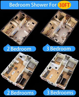 Maison conteneur préfabriquée extensible à 3 chambres, bâtiment de bureau modulaire en acier, moderne, couleur personnalisable, pour écoles, centres commerciaux, hôtels
