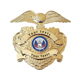 Hạnh Phúc Món Quà Tùy Chỉnh Chuyên Nghiệp 3D Nổi Lá Chắn Hình Dạng Ve Áo <span class=keywords><strong>Pin</strong></span> Tiêu Chuẩn Vàng Bạc Kim Loại Huy Hiệu - Product Image 4