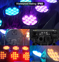 Projecteur LED Par IP65 12x18W RGBAW UV sur Batterie Sans Fil Wi-Fi, Éclairage d'Ambiance Étanche
