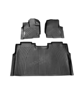 hitam aksesoris ford everest Suppliers-Tikar Interior Mobil Matras Bot Aksesori Interior Mobil Boot Liners Karpet Kustom 3D Deep Dish Tikar Mobil untuk F-150 Drive Tangan Kiri