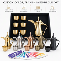 Ensemble de cafetières arabes Dallah en acier inoxydable 304, vente en gros pour restaurants, cafés, maisons, hôtels, hôtellerie du Moyen-Orient, cadeaux du Ramadan