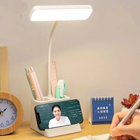 Lampe de table LED intelligente, portable, réglable et pliable avec charge sans fil, protection des yeux, lumière de lecture