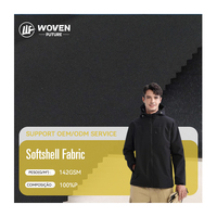 Shaoxing Woven Future alta calidad 142gsm resistente al agua alta elasticidad 100 tela de poliéster Pongee Softshell tela