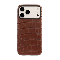 Nouvelle Arrivée Étui en Cuir Véritable d'Alligator/Crocodile Exotique et Élégant pour iPhone 18 17 Pro Max avec Fermeture Magnétique
