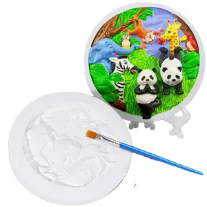 DIY Doll Toys Kids Arts and Crafts Painting Kit Ceramics Plaster Painting Set Gift Toys Gypsum Painting