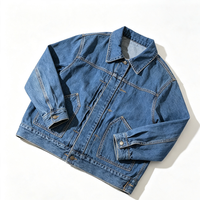 Veste en jean décontractée pour homme en toile de coton, style vintage, pour l'hiver, OEM, réversible, col à revers, boutonnée, coupe ample, poches plaquées, personnalisable, grandes tailles