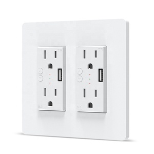 Làm việc với Alexa và Google Nhà Thông Minh ổ cắm điện ổ cắm ngoài trời cắm điều khiển từ xa hẹn giờ thông minh Ổ cắm điện tường với USB - Product Image 3