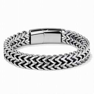 Vente en gros Style Punk Double Rangées Chunky Chaîne Bracelet Maille En Acier Inoxydable Fermoir Magnétique <span class=keywords><strong>Gourmette</strong></span> Bracelet Pour Hommes - Product Image 2
