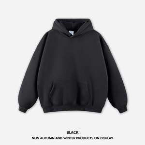 <span class=keywords><strong>Felpa</strong></span> con Cappuccio Nera Personalizzata OEM ODM con Stampa Ragnatela, Streetwear da Uomo, Pullover Oversize, Produzione all'Ingrosso - Product Image 4