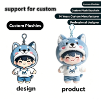 Nouveau porte-clés en peluche Husky mignon personnalisé pour garçon, animaux en peluche de haute qualité, jouets doux OEM ODM pour enfants