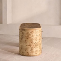 Vente directe usine – Bureau de style Old Money en bois massif, texture tronc d'arbre, design rétro américain, personnalisable