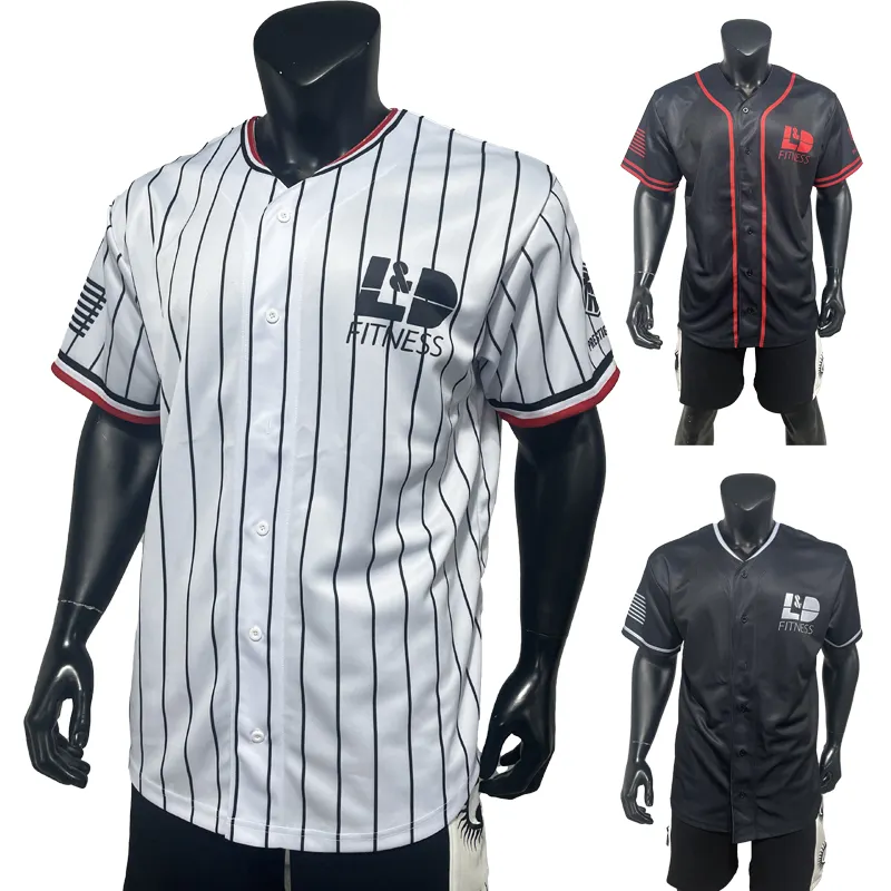 Personnalisation de Numéro d'équipe personnalisé Chemises de baseball à séchage rapide Col en V Maillot de baseball pour hommes