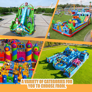 Château <span class=keywords><strong>gonflable</strong></span> extérieur vert pastel, combo <span class=keywords><strong>de</strong></span> <span class=keywords><strong>jeux</strong></span> gonflables, parc à thème <span class=keywords><strong>gonflable</strong></span> pour locations commerciales - Product Image 6