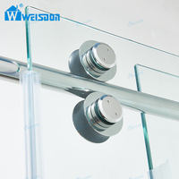 Porte de douche en verre trempé sans cadre écran de douche coulissant simple en acier inoxydable Weisdon personnalisé
