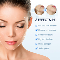 Rouleau Derma Électrique en Titane G5 avec Thérapie LED Rouge et Bleue à 5 Niveaux pour le Rajeunissement de la Peau du Visage et du Corps
