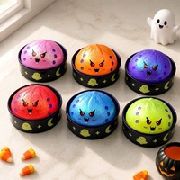 Jouet anti-stress souple en forme de chignon citrouille-tête de mort d'Halloween avec panier vapeur, cadeau sensoriel fidget, vente en gros directe d'usine