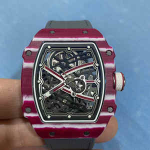 Montre mécanique de luxe ultra-fine pour homme avec tourbillon, en fibre de carbone, boîtier tonneau, qualité supérieure, verre saphir de 5 mm, luminescent, alarme - Product Image 5