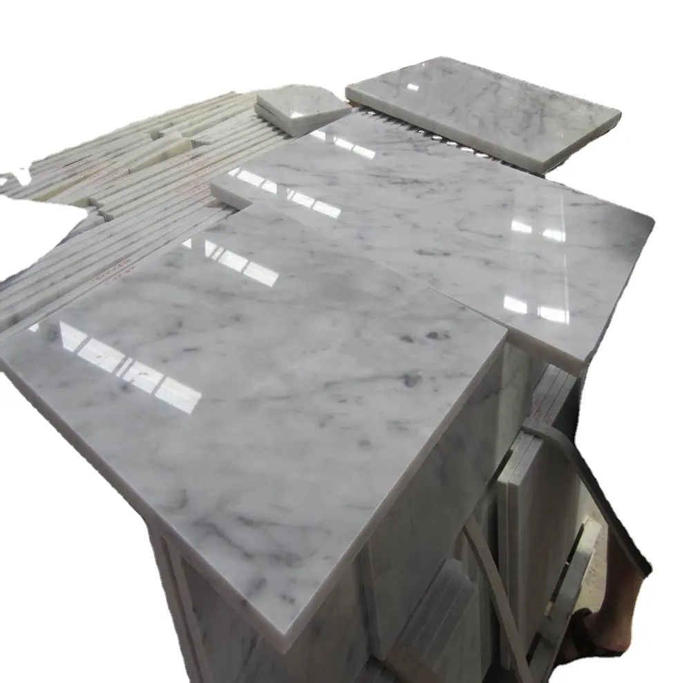 Full Body Luxury Natural Stone Italy Bianco Carrara White Tile Sheet High Grade Polished Statuario Marble Floor Tiles