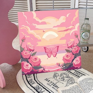 XIXI Kit de Peinture par Numéros Mini Paysage Fait Main pour Enfants, Décoration Murale Maison, Toile DIY avec Cadre – Meilleures Ventes - Product Image 1