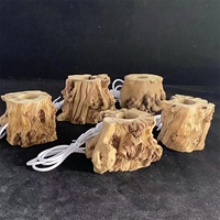 Natürliche Baum wurzel Carving Crafts Kristall Holz Basis mit verschiedenen Farben Lichter Display Stand Base für Raum dekoration