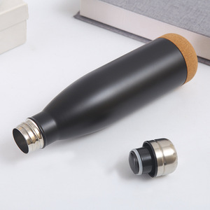 Gobelet isotherme en acier inoxydable 304, bouteille d'eau isolée avec fond en liège, récipient de voyage pour boissons, tasse droite grande capacité - Product Image 2