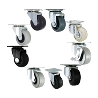 Roulettes pivotantes silencieuses en polypropylène et acier de 4 pouces, finition zinc, pour armoire