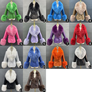 Janefur-Chaqueta Cálida de Piel para Mujer, Abrigo de Piel Verde con Cuello de Zorro Grande y Puño, Gran Oferta, Invierno - Product Image 6