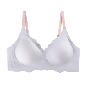 Soutien-gorge sans marquage pour femmes, vente en gros, sans anneau en acier, sous-vêtements confortables, bande de gelée 3D, Section mince