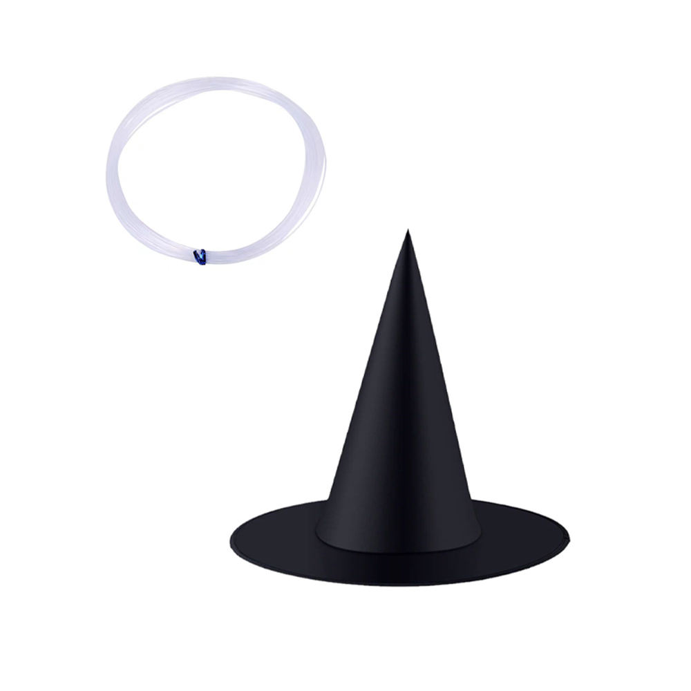 Small black witch hat+fishing line