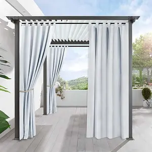 ポータブルブラックアウトカーテンシェードグロメットトップリビングルームと屋外カーテン用の日光防止カーテン