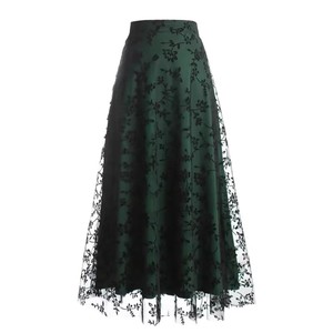 <span class=keywords><strong>Faldas</strong></span> midi vintage de talla grande para mujer, con estampado floral, cuentas, malla, corte en A, cintura alta, antiarrugas, de poliéster y elastano, para primavera y actividades al aire libre. - Product Image 5