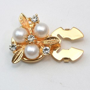 JINYU Copribottoni di Lusso in Ottone Placcato per Camicie da Donna, Decorativi con Strass, <span class=keywords><strong>Gemelli</strong></span> a Clip, Logo Personalizzato con Perle - Product Image 3