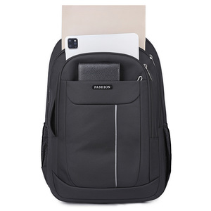 Aruinuo Laptop <b>Backpack</b> 15.6 Inch Water Resistant Men's Travel School Bag Solid Color Shoulder <b>Straps</b> - Product Image 2