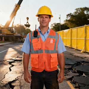 سترة عمل عاكسة متعددة الجيوب، متوفرة بجميع المقاسات للاستخدام الصناعي، مصنوعة من البوليستر المتين، بسحاب أمامي، عالية الوضوح - Product Image 4