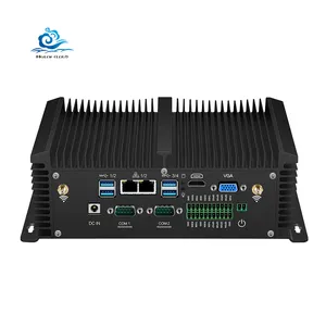 Industrial mini pc 2 ethernet rj45 sem ventilador itx i5 8250u 7200u i7 7500u computador desktop 2 lan 8 usb rs232 rs485 gpio