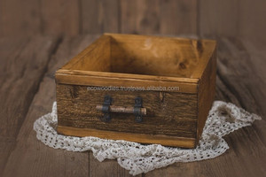 Accessoires de pose de photographie de nouveau-né en bois massif-Accessoires de lit de caisse en bois confortables pour une utilisation dans la chambre à coucher pour la photographie de nouveau-né - Product Image 3
